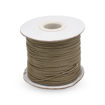 Шнур Корея Вощеный Полиэстер для плетения, Макраме и бижутерии, Темно-бежевый, 1мм, около 75м/катушка, (УТ100030589)