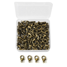 Застежка Карабин-Лобстер, Сплав, Цвет: Бронза, Размер: 12х6мм, Отверстие 1.2мм, 100шт/контейнер, (УТ100030598)