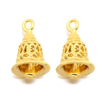 Подвеска Латунь, Колокольчик, Цвет: Золото, Размер: 16х9мм, Отверстие 1мм, (УТ100030624)