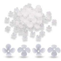 Шапочки для Намистин Акрил Матові, Прозорі, Квітка, 12х12х4.5мм, Отвір: 1.2мм, близько 150шт/20г, (УТ100030637)