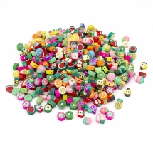 Бусины из Полимерной Глины, Ручная Работа, Фрукты, Цвет: Микс, Размер: 7-12х8-10х4-5мм, Отверстие 2мм, 500шт/упаковка, (УТ100030642)