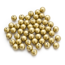 Бусины Акриловые Непрозрачные, Круглые, Матовые, Цвет: Золото, Диаметр: 12мм, Отверстие 2мм, около 50шт/50г, (УТ100030650)