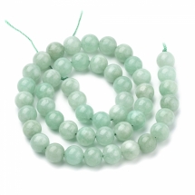 Намистини Натуральний М'янманський Нефрит, на нитках, Круглі, Пофарбовані, 8мм, Отвір 1мм, близько 46шт/37см/нитка, (УТ100030655)