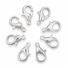 Застібка Карабін-Лобстер, Метал,  Срібло, 10х6мм, Отвір 1мм, 1000шт/упаковка, (УТ100030658)