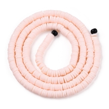 Бусины Экологичные из Полимерной Глины, Ручная Работа, Круглые Плоские, Туманная роза, 4х1мм, Отверстие 1мм, Около 380шт/43см/нить (УТ100030693)