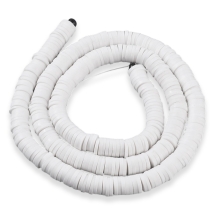 Бусины Экологичные из Полимерной Глины, Ручная Работа, Круглые Плоские, Белый, 6х1мм, Отверстие 2мм, Около 350шт/43см/нить (УТ100030698)