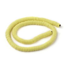 Бусины из Полимерной Глины, Ручная Работа, Круглые Плоские, Желтый, 8х0.5-1мм, Отверстие 2мм, Около 370шт/43см/нить (УТ100030700)