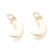 Подвеска Латунь, Полумесяц, Стойкое Покрытие, Позолота 18К, 13х8х1.5мм, Соединительное кольцо 5х0.8мм, Внутренний диаметр 3мм, (УТ100030741)