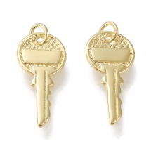 Подвеска Латунь, Ключ, Стойкое Покрытие, Цвет: Золото, Размер: 19х9х1мм, Соединительное кольцо 4х0.8мм, Внутренний диаметр 2.4мм, (УТ100030745)