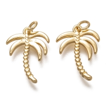 Подвеска Латунь, Пальма, Покрытие Золото 18К, Размер: 16.5х12х2мм, Соединительное кольцо 4х1мм, Отверстие 2мм, (УТ100030747)