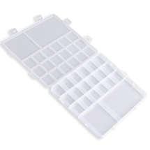 Контейнер для Бусин, Пластик, Прямоугольный, на 20 Отсеков, Цвет: Бесцветный, Размер: 19х17х1.8см, 17х6мм, отсеки 29х29мм, 70х70мм, 113х70мм, (УТ100030758)