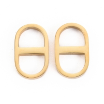 Конектори-Підвіски, Нержавіюча Сталь, Морський Стиль, Овал, Покриття Золото 14К, 16х9.5х2мм, Отвір 6х7мм, (УТ100030853)