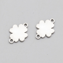 Конектор Клевер Нержавіюча Сталь, 2 отвори, 15.5х11.2х1мм, Отвір 1мм, (УТ100030858)