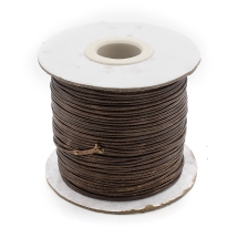 Шнур Корея Вощеный Полиэстер для плетения, Макраме и бижутерии, Коричневый, 1мм, около 75м/катушка, (УТ100030450)