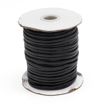 Шнур Корея Вощеный Эко Полиэстер для Макраме и Бижутерии, Черный, 3мм, около 36м/катушка, (УТ100030469)