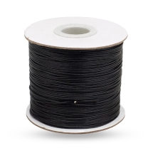 Шнур Корея Вощеный Эко Полиэстер для плетения, Макраме и бижутерии, Черный, 0.8мм, около 160м/катушка, (УТ100030471)