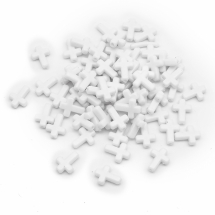 Бусины Акрил Непрозрачные, Крест, Белый, 16х12х4.5мм, Отверстие 2мм, около 58шт/25г, (УТ100030785)