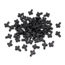 Бусины Акрил Непрозрачные, Крест, Черный, 16х12х4.5мм, Отверстие 2мм, около 58шт/25г, (УТ100030786)