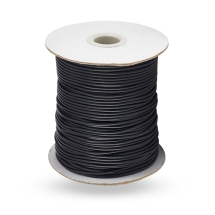 Шнур Корея Вощеный Полиэстер для Макраме и Бижутерии, Черный, 2мм, около 90м/катушка, (УТ100030902)