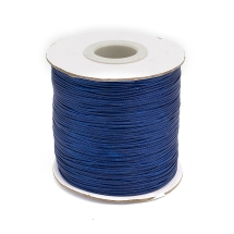 Шнур Корея Вощеный Полиэстер для плетения, Макраме и бижутерии, Темно-синий, 0.5мм, около 150м/катушка, (УТ100030916)