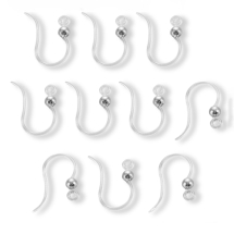 Швензы Крючки для Сережек, Экологичный Пластик с Шариком из Нержавеющей Стали, Размер: 15.5х8х0.7мм, Отверстие 1.2мм, Пин: 0.5мм, (УТ100030926)