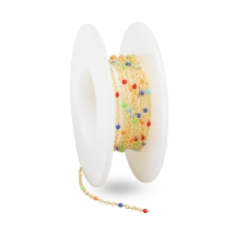 Цепь, Латунь и Эмаль, Ручная Работа,  Якорное Плетение, Паяная, Стойкое Покрытие Золото 18К, Ширина 1.5 мм, (УТ100030961)