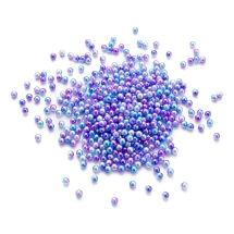 Жемчуг Намистини Акрилові, Градієнт Русалка, Круглі, Колір: Орхідея, Діаметр 4мм, Без Отвір, Близько 600шт/20г, (УТ100030966)