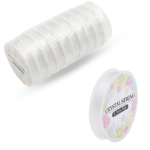 Силіконова Нитка Еластична 0.7мм/15м, Гумка, Безбарвна, 10котушок/набір, (УТ100030888)