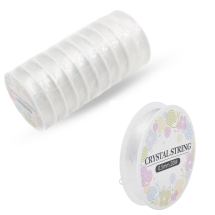 Силіконова Нитка Еластична 0.5мм/20м, Гумка, Безбарвна, 10котушок/набір, (УТ100030890)