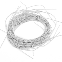 Канитель Мягкая, Цвет: Серебро, Отрезки не Менее 30см, Диаметр 1мм, около 58м/100г, (УТ100030982)