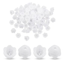 Шапочки для Бусин Акриловые Цветок, Матовые, Прозрачный, 9.5х9х6.5мм, Отверстие: 1.4мм, около 100шт/25г, (УТ100031009)