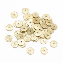 Намистини-Роздільники, Латунь, Намистини Хейши, Диск, Стійке Покриття, Золото, 6х0.5мм, Отвір 1.2мм, (УТ100031010)