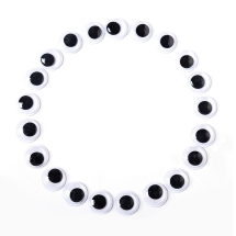 Глазки Живые для Скрапбукинга и игрушек, Круглые, Цвет: Черный, Диаметр 15мм, (УТ100031022)