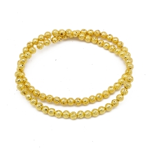 Бусины Натуральная Лава Круглые Гальваника, Золотистые, 4-5мм, Отверстие 1мм, около 87шт/37см/нить, (УТ100031063)