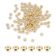 Бусины-Разделители Нержавеющая Сталь Рондель, Позолота 18К, 5х2мм, Отверстие 1.5мм, около 100шт/упаковка, (УТ100031129)