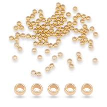 Бусины-Разделители Нержавеющая Сталь Рондель, Позолота 24К, 2.5х1.5мм, Отверстие 0.8мм, (УТ100031099)