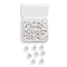 Застежка Карабин-Лобстер, Сплав, Серебро, 12х6мм, Отверстие 1.2мм, 100шт/контейнер, (УТ100031176)