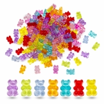 Бусины Акрил Прозрачные, Мишка, Микс, 12х8х6мм, Отверстие 1.6мм, около 130-135шт/50г, (УТ100031230)