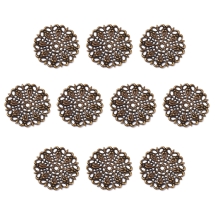 Подвески Латунь Винтажные, Плоские Круглые, Филигранные, Цвет: Бронза, Размер: 25х1мм, Отверстие 2мм, (УТ100031282)