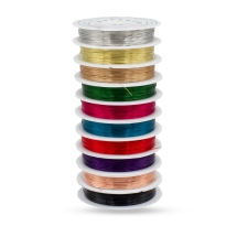 Медная Проволока 0.4мм/12м, Микс 10 цветов, 0.4мм, 10катушек/набор, около 12м/катушка, (УТ100031290)