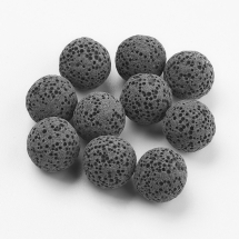 Натуральная Лава Шарики Круглые Нешлифованные Окрашенные, Серый, 13-14мм, без Отверстия, 10шт/упаковка, (УТ100031296)