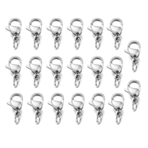 Застежка Карабин-Лобстер с Соединительным колечком, Нержавеющая Сталь, 11х7х3мм, Отверстие 3мм, Колечко 5х0.6мм, (УТ100031333)