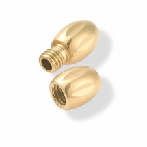 Застежка Закручивающаяся, Нержавеющая Сталь, Овал, Винтовая, Золото, 12х5мм, Отверстие 0.7мм, (УТ100031266)