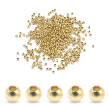 Намистини Нержавіюча Сталь Круглі Порожнисті, Позолота 18К, 2х2мм, Отвір 0.8мм, близько 500шт/упаковка, (УТ100031270)