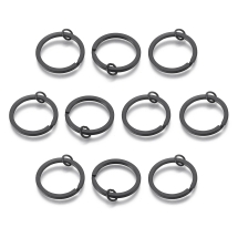 Кільце Замочок, Залізо, для Брелоків і Ключів, Пофарбовані, Колір: Чорний, 30х2мм, Внутрішній діаметр: 24мм, З'єднувальне кільце 8х1мм, Внутрішній діаметр 5-5.5мм, (УТ100031341)