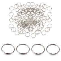 Кільця Подвійні З'єднувальні, Замочок для Брелоків і Ключів, Нержавіюча Сталь, 15х1.8мм, 100шт/упаковка, (УТ100031349)