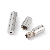 Срібло 925 Застібка Гвинтова Колонка, Родієве Покриття, 9.5х3мм, (УТ100031262)