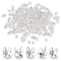 Каллоты Железные, Зажимы Концевики, Раковина, Серебро, 4х2мм, Отверстие 1мм, Диаметр внутри 1.5мм, около 270шт/10г, (УТ100031395)