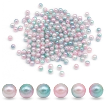 Жемчуг Шарики Бусины Акриловые Радужные, Градиент Русалка, Голубой, 6мм, без Отверстия, около 180шт/20г, (УТ100031415)