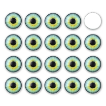 Кабошоны Глазки Стеклянные Круглые, Светло-Зеленые, 12х4мм, (УТ100031431)